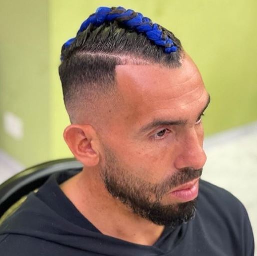 Carlos Tevez Blue Braided Hohawk