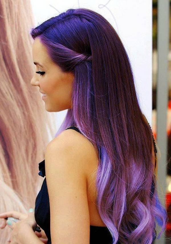 Fall Hairstyles with silky colorful hair